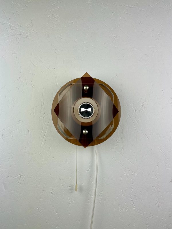 echt Vintage Herda space age plexiglass 70's wall light - 70s perspex lamp - rare Dutch plastic design lighting echtvintage