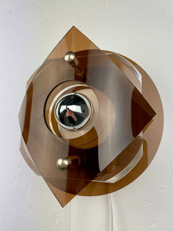 echt Vintage Herda space age plexiglass 70's wall light - 70s perspex lamp - rare Dutch plastic design lighting echtvintage