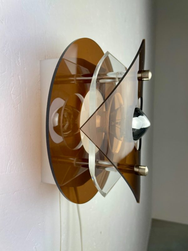 echt Vintage Herda space age plexiglass 70's wall light - 70s perspex lamp - rare Dutch plastic design lighting echtvintage