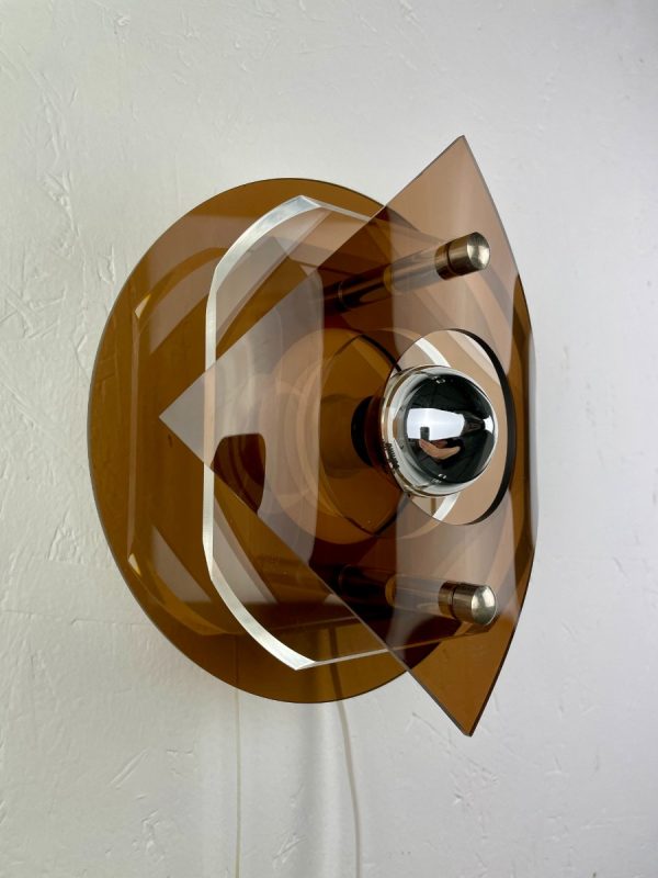 echt Vintage Herda space age plexiglass 70's wall light - 70s perspex lamp - rare Dutch plastic design lighting echtvintage