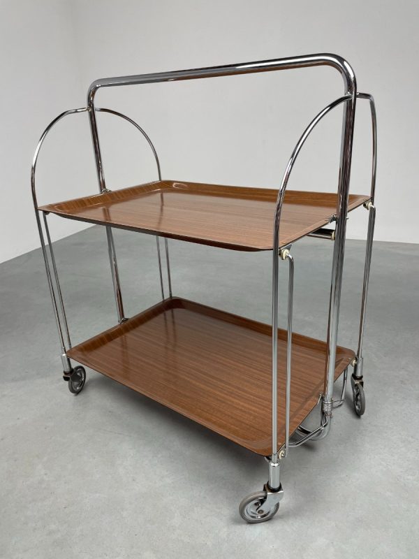 echt Vintage mid century serving trolley - 60s bar cart - collapsible tea table - 1960 Retro design site table echtvintage