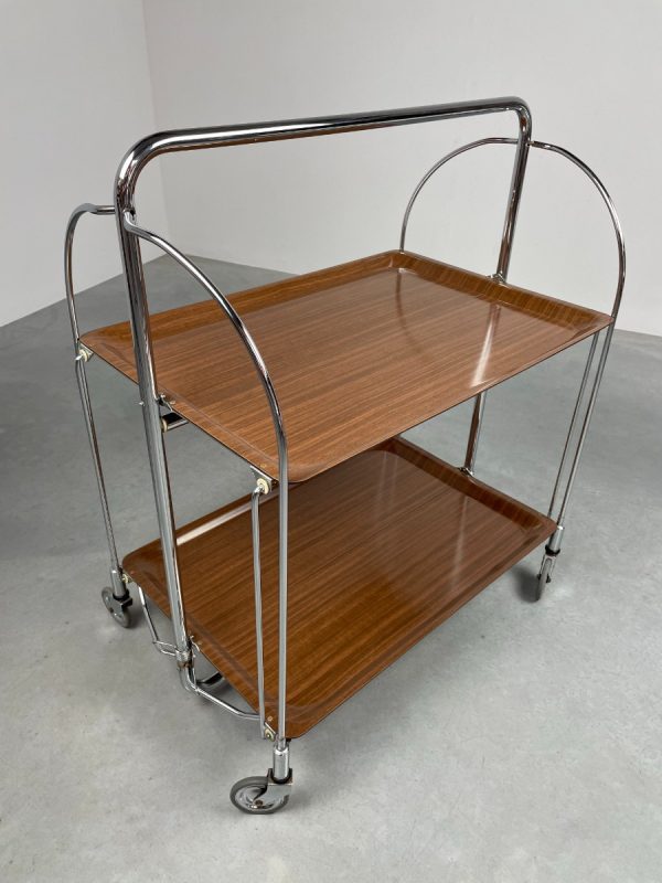 echt Vintage mid century serving trolley - 60s bar cart - collapsible tea table - 1960 Retro design site table echtvintage