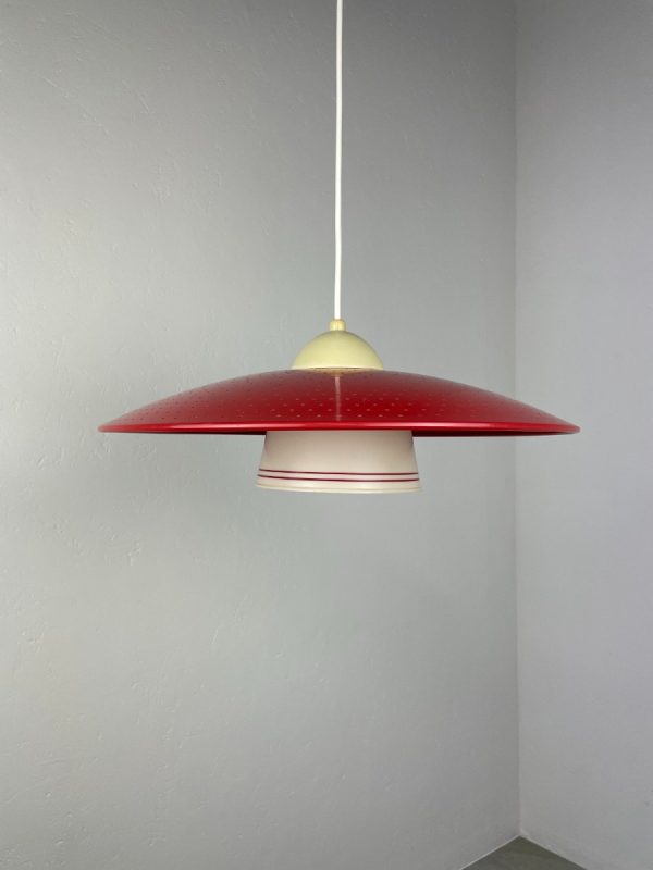 Vintage 50s Erco Leuchten pendent lamp - 1950s mid century modern plastic light - Germany rare lighting