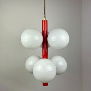 Vintage space age ceiling lamp - 1960s glass sphere 6 light - Richard Essig Germany lighting - pop art hanging lamp echtvintage real