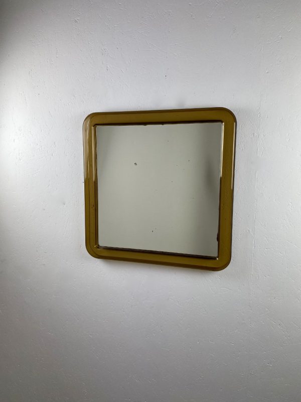 Rare large vintage plexiglass square mirror - Space Age brown 70's Mirror - Translucent retro mirror echtvintage echt real