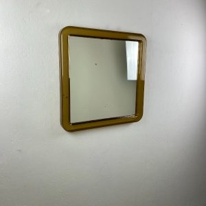 Rare large vintage plexiglass square mirror - Space Age brown 70's Mirror - Translucent retro mirror echtvintage echt real