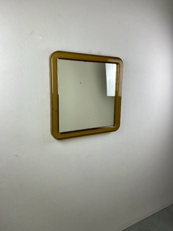 Rare large vintage plexiglass square mirror - Space Age brown 70's Mirror - Translucent retro mirror echtvintage echt real