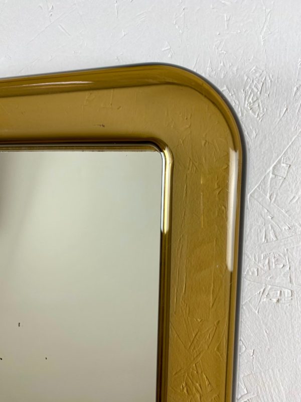 Rare large vintage plexiglass square mirror - Space Age brown 70's Mirror - Translucent retro mirror echtvintage echt real