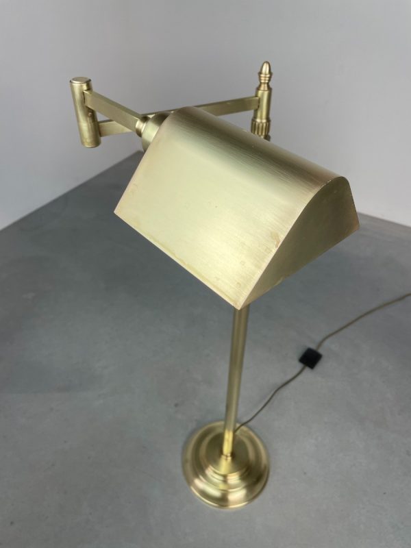 Vintage brass floor lamp - 1970s classic metal design light - Florian Schulz - non ferro lighting - reading lamp echtvintage real