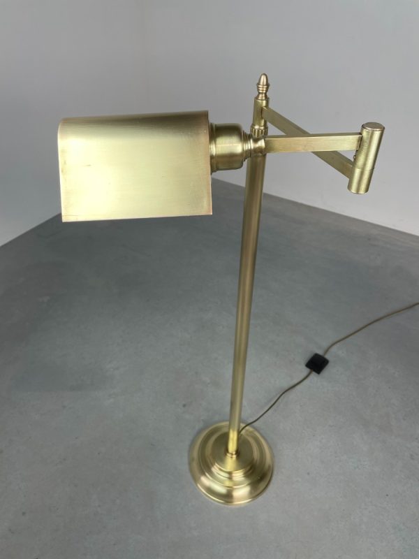 Vintage brass floor lamp - 1970s classic metal design light - Florian Schulz - non ferro lighting - reading lamp echtvintage real