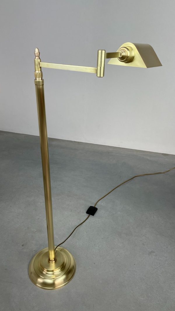 Vintage brass floor lamp - 1970s classic metal design light - Florian Schulz - non ferro lighting - reading lamp echtvintage real