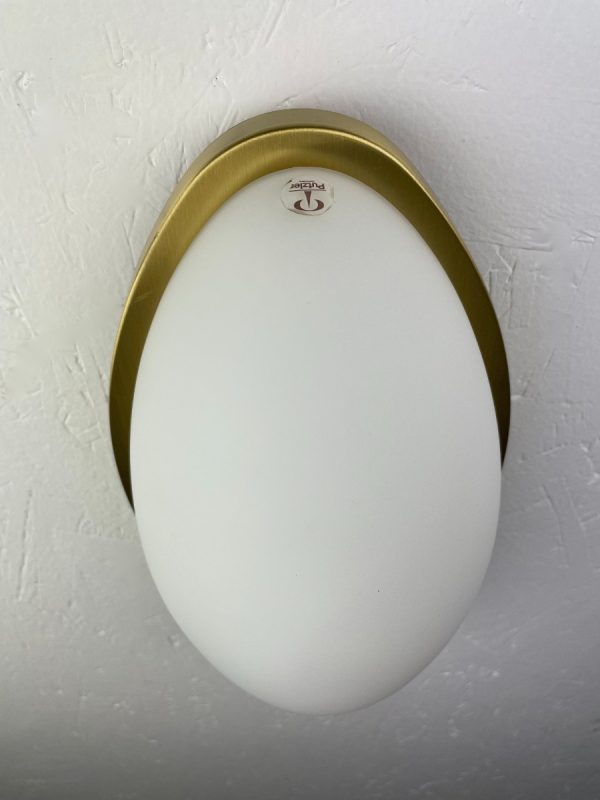 vintage Peill & Putzler wall lamp set - 80's Germany bath mirror opal glass brass light echtvintage echt real
