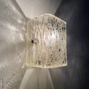 Vintage glass wall lamp - 1970s Kalmar light - 70s Austria lighting - drawstring echtvintage echt