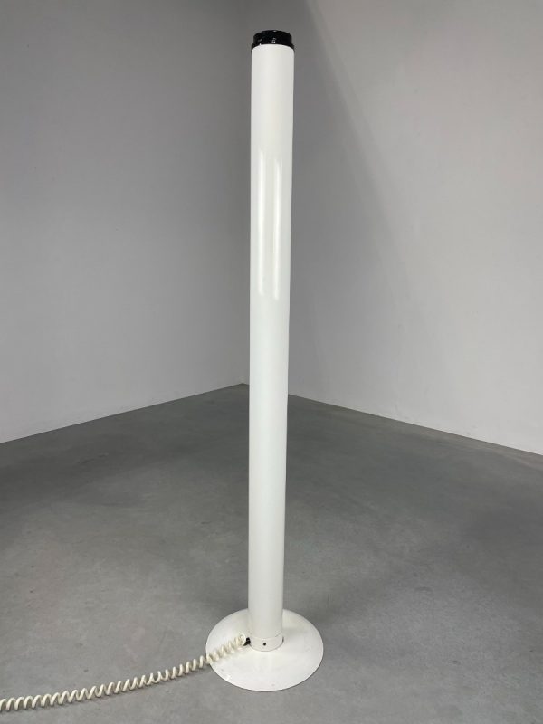Modern fluorescent tube floor lamp - vintage Massive Belgium lighting - rare white plastic pop-art light echtvintage echt