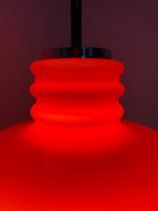 Vintage Peill & Putzler pendant lamp - 1960s red glass light Murano lighting - rare hanging lamp echtvintage echt real