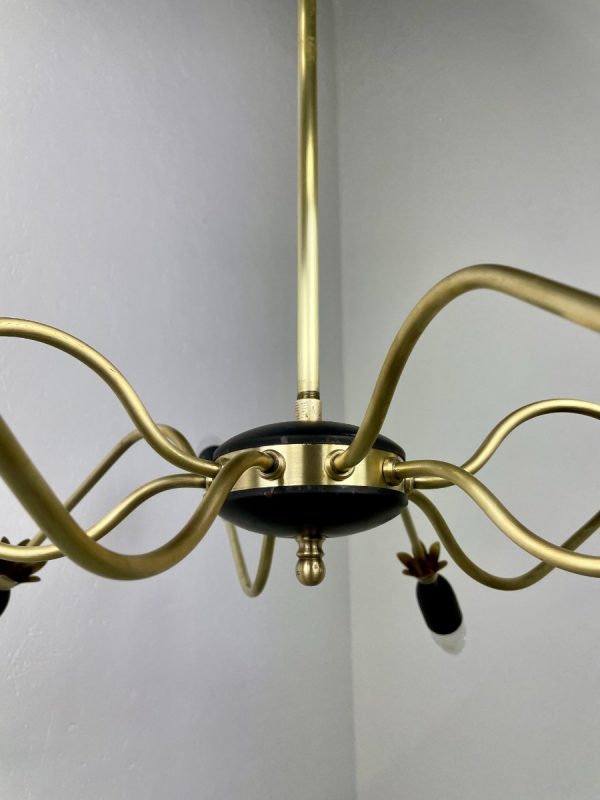 Vintage brass sputnik chandelier - 1960s spider ceiling lamp - Hollywood regency metal Aluminium 10light echtvintage echt real