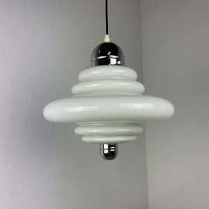 echt Vintage 1960s Bauhaus pendant lamp - Germany lighting - 60s glass Art Deco light echtvintage