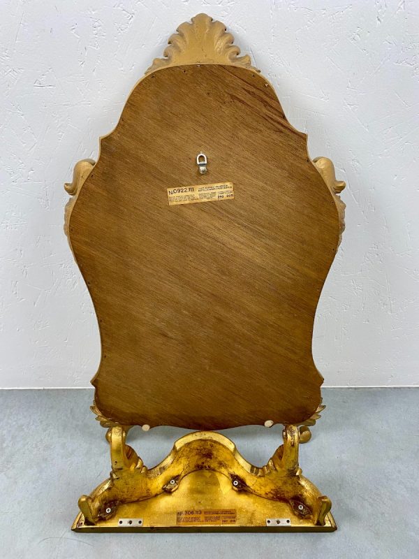 echt Vintage 1960s gold wall table with baroque mirror - rare Hollywood regency set echtvintage