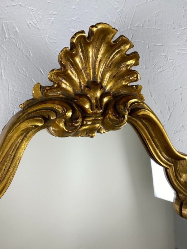 echt Vintage 1960s gold wall table with baroque mirror - rare Hollywood regency set echtvintage