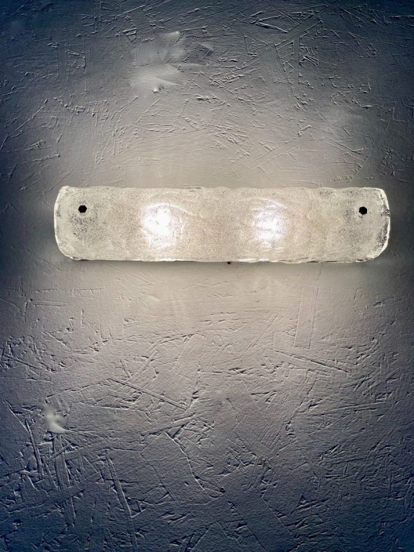 echt Vintage wall light - 80's ice glass lamp - Hollywood regency wall lighting - textured clear 2light echtvintage