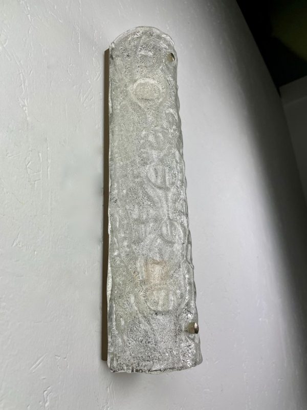 echt Vintage wall light - 80's ice glass lamp - Hollywood regency wall lighting - textured clear 2light echtvintage