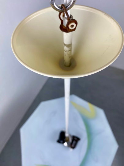 50's octagon glass ceiling lamp - Image 10