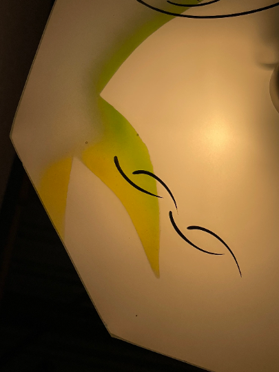 50's octagon glass ceiling lamp - Image 3