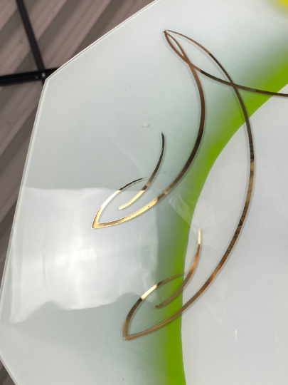 50's octagon glass ceiling lamp - Image 7