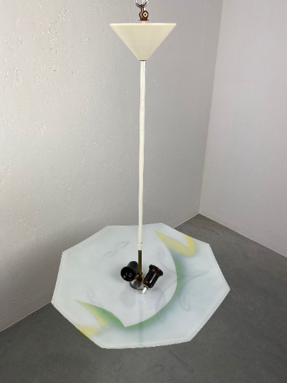 50's octagon glass ceiling lamp - Image 11