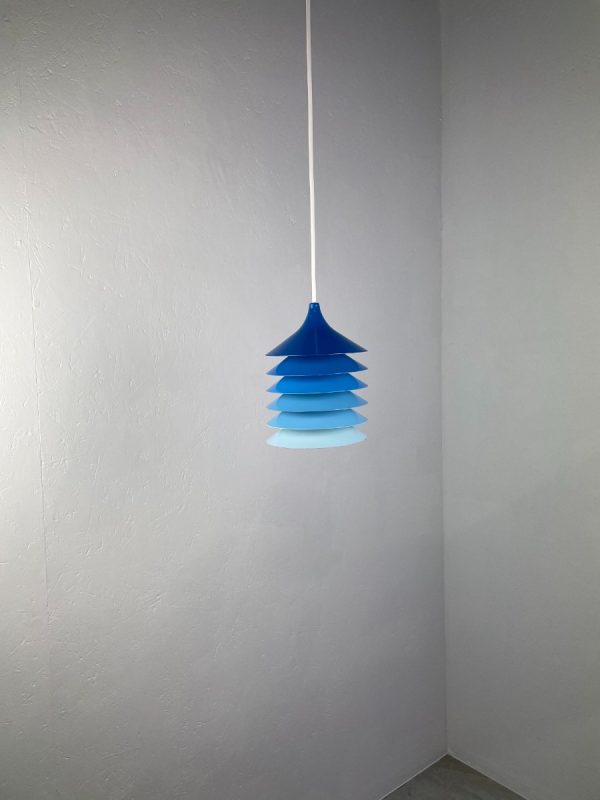 echtvintage echt Vintage IKEA Duett pendant lamp from Bent Gantzel Boysen - blue 80s Danish design - Scandinavian pendant T202