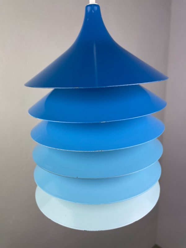 echtvintage echt Vintage IKEA Duett pendant lamp from Bent Gantzel Boysen - blue 80s Danish design - Scandinavian pendant T202