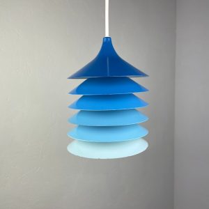 echtvintage echt Vintage IKEA Duett pendant lamp from Bent Gantzel Boysen - blue 80s Danish design - Scandinavian pendant T202