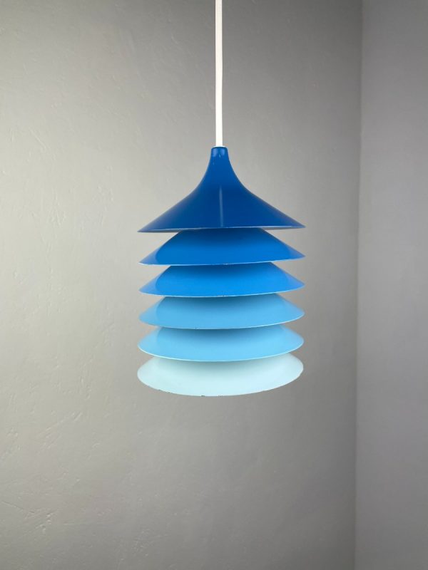 echtvintage echt Vintage IKEA Duett pendant lamp from Bent Gantzel Boysen - blue 80s Danish design - Scandinavian pendant T202