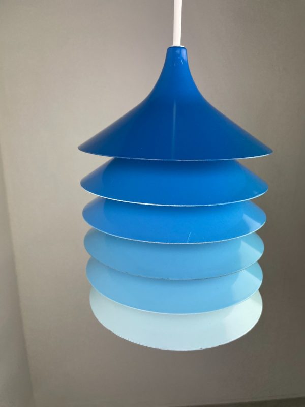 echtvintage echt Vintage IKEA Duett pendant lamp from Bent Gantzel Boysen - blue 80s Danish design - Scandinavian pendant T202