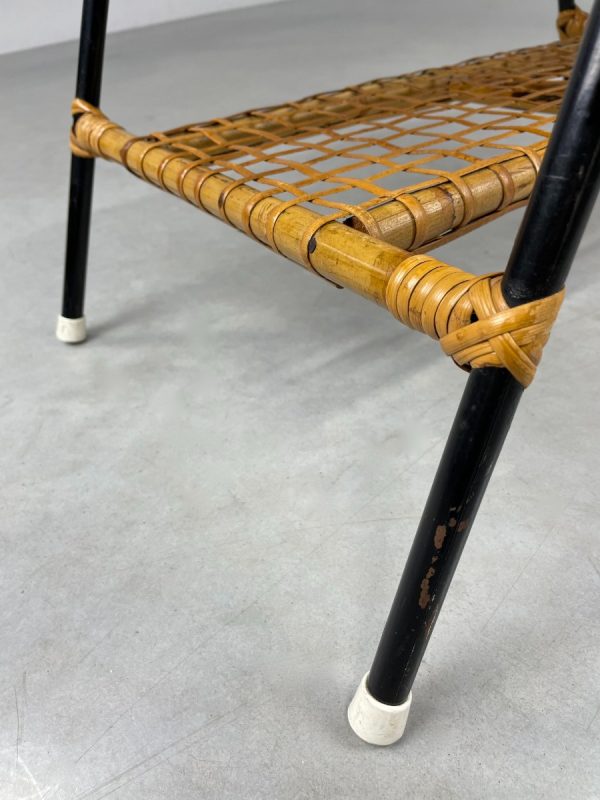 echt Vintage 1950s Rohe Noordwolde table - 50s bamboo coffee table - mid century rattan metal coffee table - tiki style echtvintage