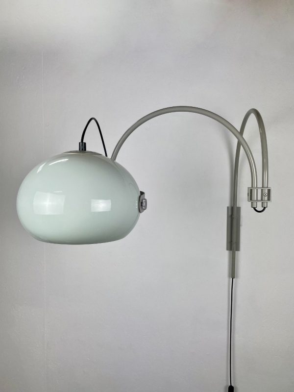 echt Vintage large double arc wall lamp Dijkstra lighting 1970s light - Aluminum Plexiglass - modern Dutch lighting echtvintage