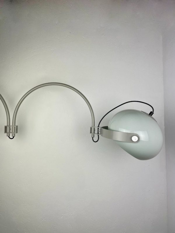 echt Vintage large double arc wall lamp Dijkstra lighting 1970s light - Aluminum Plexiglass - modern Dutch lighting echtvintage