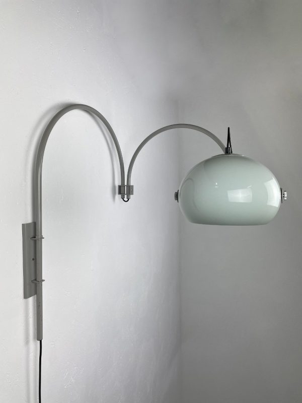 echt Vintage large double arc wall lamp Dijkstra lighting 1970s light - Aluminum Plexiglass - modern Dutch lighting echtvintage