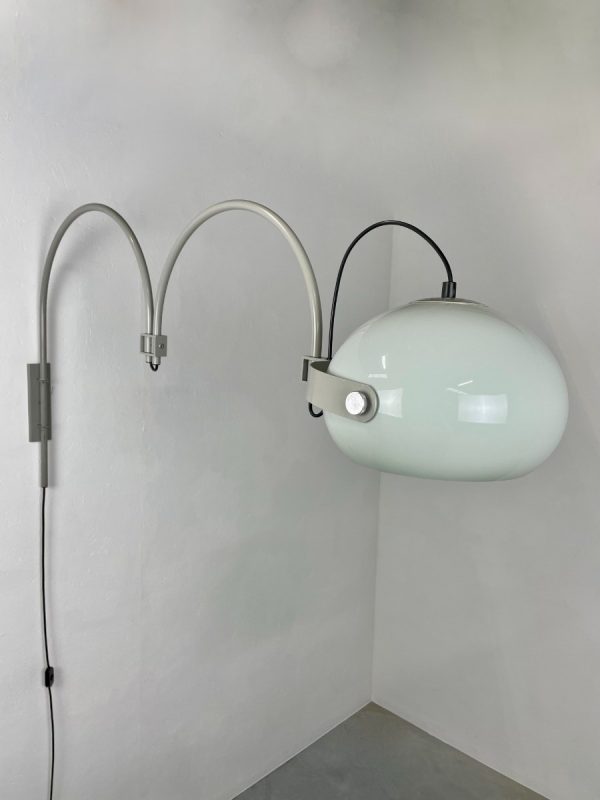 echt Vintage large double arc wall lamp Dijkstra lighting 1970s light - Aluminum Plexiglass - modern Dutch lighting echtvintage