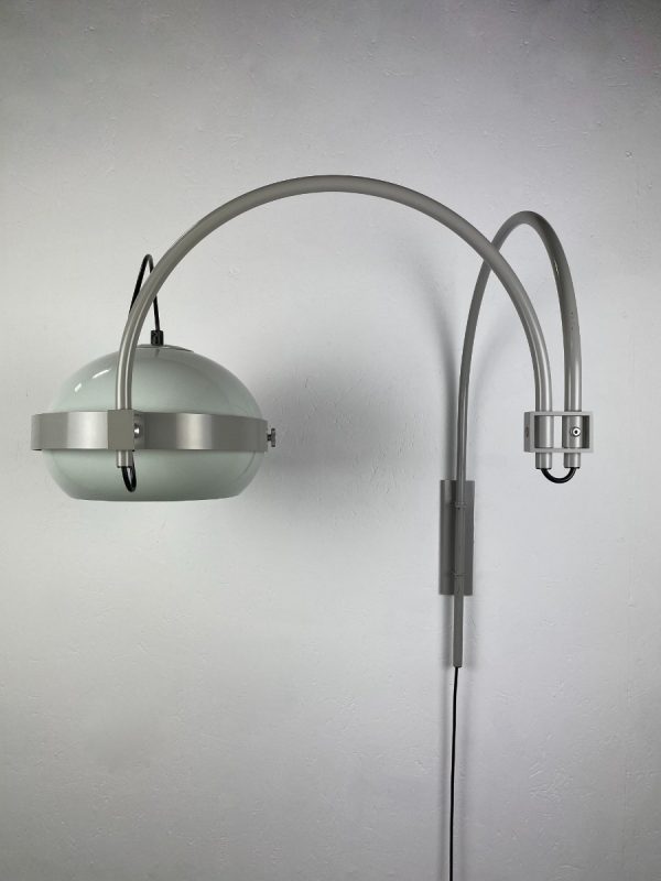 echt Vintage large double arc wall lamp Dijkstra lighting 1970s light - Aluminum Plexiglass - modern Dutch lighting echtvintage