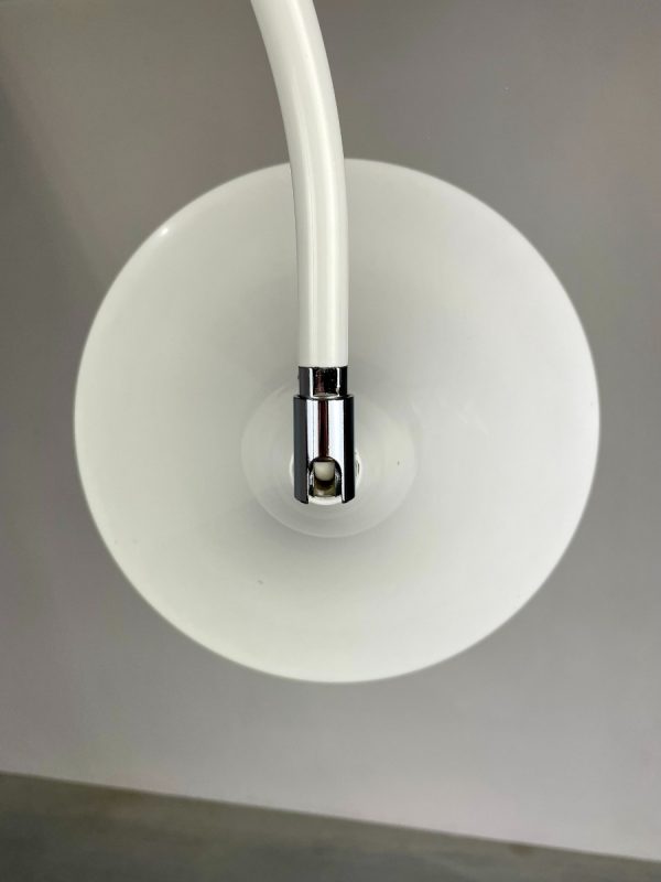 Vintage Hala Zeist trumpet floorlamp -1970s metal light - Dutch design - Hala Zeist Aluminium lighting - mid century white XL echtvintage echt