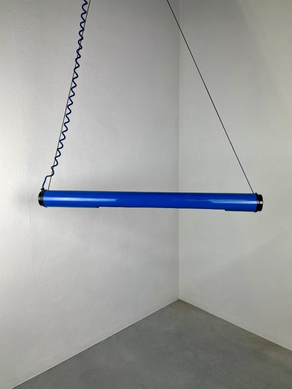 echtvintage Modern fluorescent tube lamp - echt vintage 80s lighting - rare blue plastic light pop-art