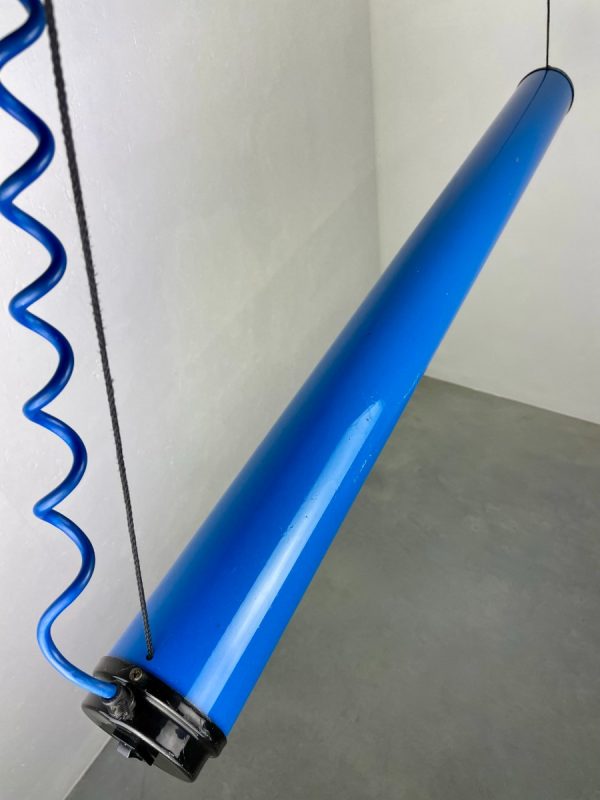echtvintage Modern fluorescent tube lamp - echt vintage 80s lighting - rare blue plastic light pop-art