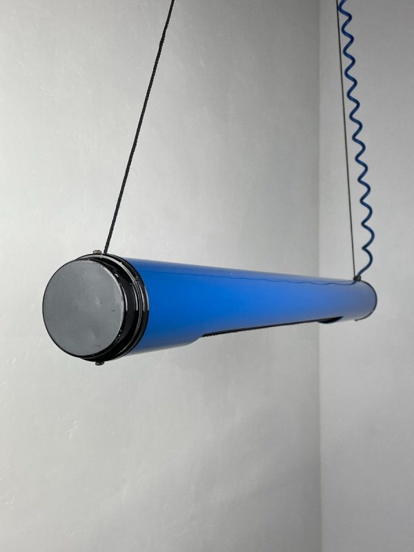 echtvintage Modern fluorescent tube lamp - echt vintage 80s lighting - rare blue plastic light pop-art