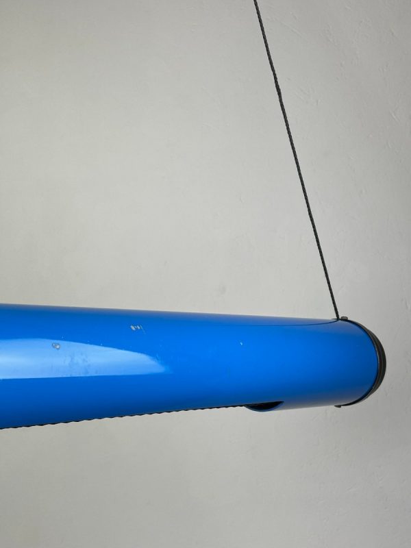 echtvintage Modern fluorescent tube lamp - echt vintage 80s lighting - rare blue plastic light pop-art