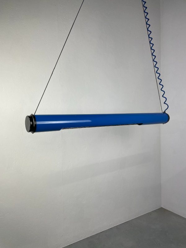 echtvintage Modern fluorescent tube lamp - echt vintage 80s lighting - rare blue plastic light pop-art