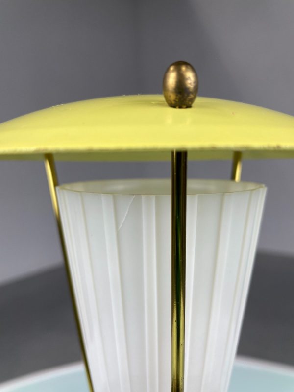 echt Vintage 1950s tripod table lamp - old 3 legged lighting - rare 50s brass Dutch ufo design light echtvintage