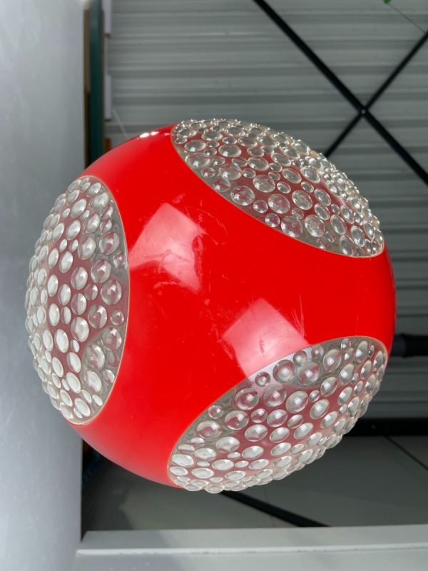 Space age 1970s pendant lamp - Massive Belgium - red plastic light - vintage iconic lighting - pop art design echtvintage