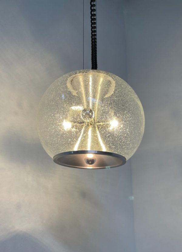 Vintage-60s-XL-glass-pendant_lamp-Temde_Germany-Mid_Century-Modern-special-glass_globe-Rare-heavy-lighting-echtvintage-