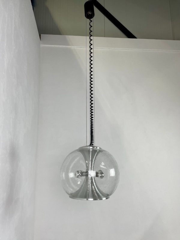 Vintage-60s-XL-glass-pendant_lamp-Temde_Germany-Mid_Century-Modern-special-glass_globe-Rare-heavy-lighting-echtvintage-